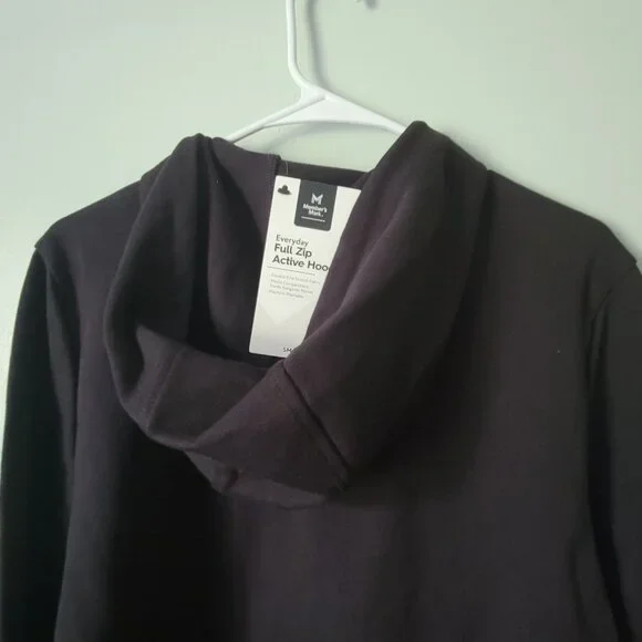 Member's Mark Black Hoodie Men's Small Full Zip Fleece Jacket w/ Pockets NWOT - Picture 5 of 5